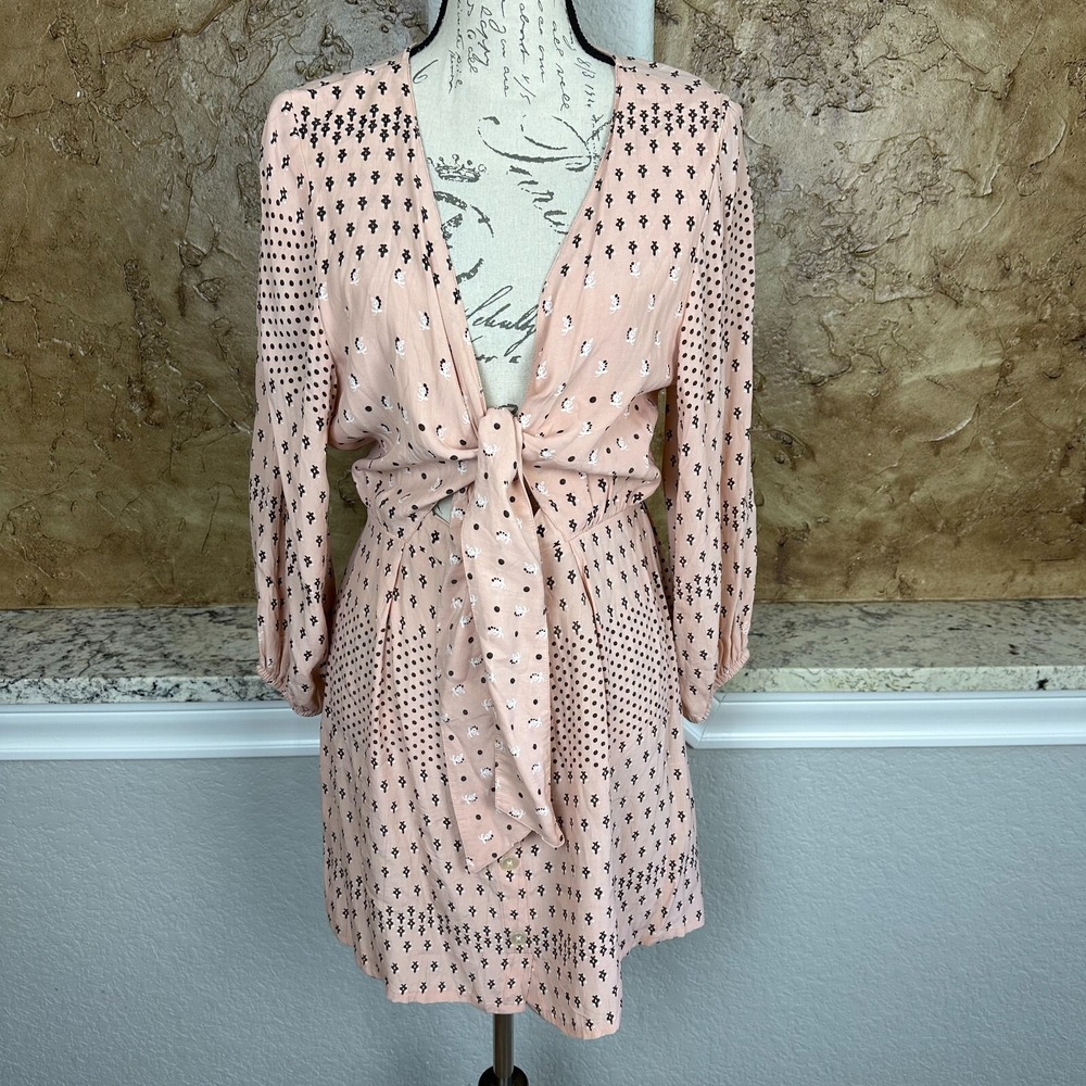 Faithfull the Brand Anthropologie Trinidad Mini Dress‎ Womens 6 Mieke Print Pink